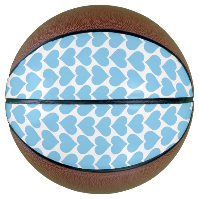 Blaues Herzmuster, Romantik, Liebe Basketball (Vorderseite)