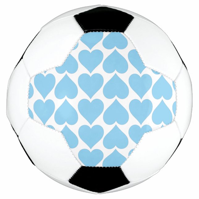 Blaues Herzmuster, Romantik, Liebe Fußball (Vorderseite)