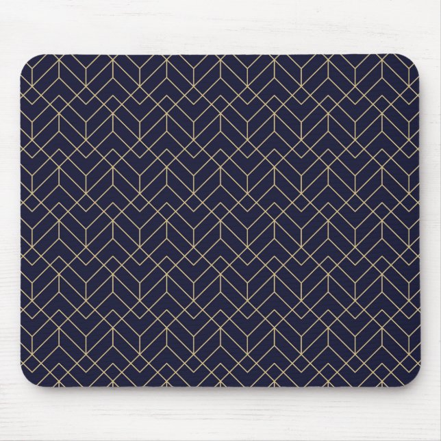 Blaues Hexagon-Muster Mousepad (Vorne)