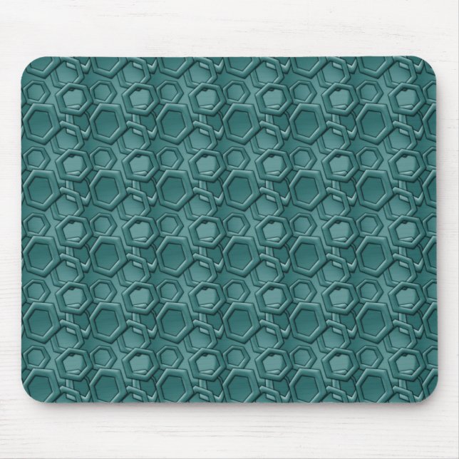 Blaues Hexagon-Muster Mousepad (Vorne)