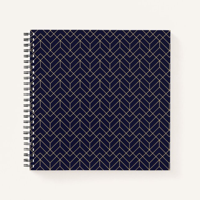 Blaues Hexagon-Muster Notizbuch (Vorderseite)