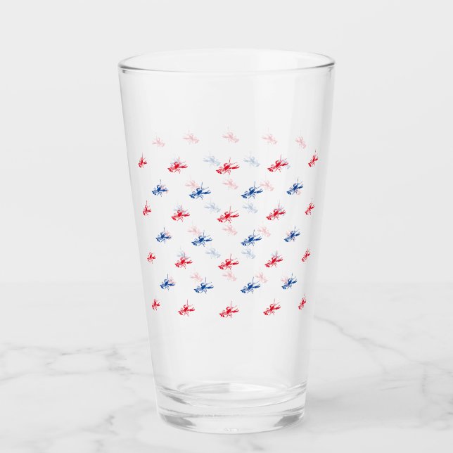 Blaues Himmelsmuster patriotisch Glas (Vorderseite)