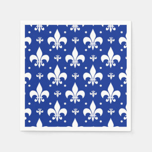 Blaues Hintergrund Fleur-de-lis-Muster Serviette