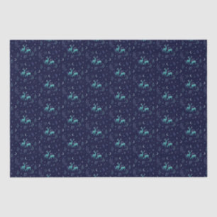 Blaues Hirschgewebe Seidenpapier