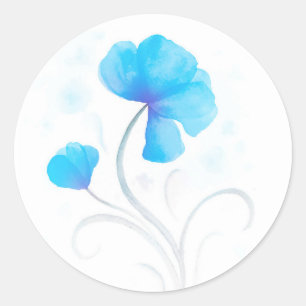 Blaues Hochzeits-Siegel/-aufkleber der Runder Aufkleber