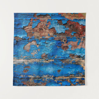 Blaues Holz mit Textur Wandteppich