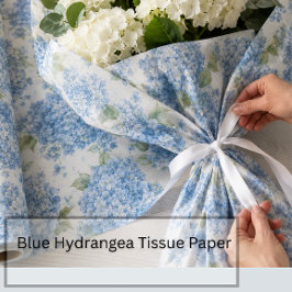 Blaues Hortensien-Blumen-Seidenpapier Seidenpapier