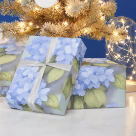 Blaues Hortensien-Blumenverpackungspapier – Boutiq Geschenkpapier