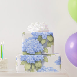 Blaues Hortensien-Blumenverpackungspapier Geschenkpapier