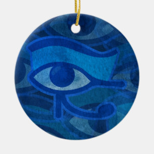 Blaues Horusauge Keramik Ornament