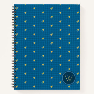 Blaues Houndstooth-Notizbuch mit goldenem Akzent Notizbuch
