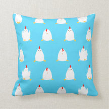 Blaues Huhn-Kissen