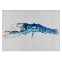 Blaues Hummer-Kunst-Glasschneidenbrett