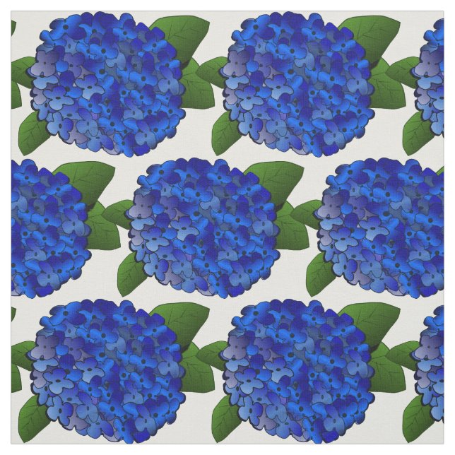 Blaues Hydrangea-Druck-Gewebe Stoff (Muster)