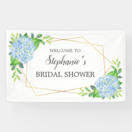 Blaues Hydrangea Geometrisches Brautparty Banner