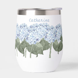 Blaues Hydrangea-Individuelle Name, isoliert Wine 
