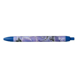 Blaues Hydrangea mit weißem Grenz-Trimm-Pen Kugelschreiber