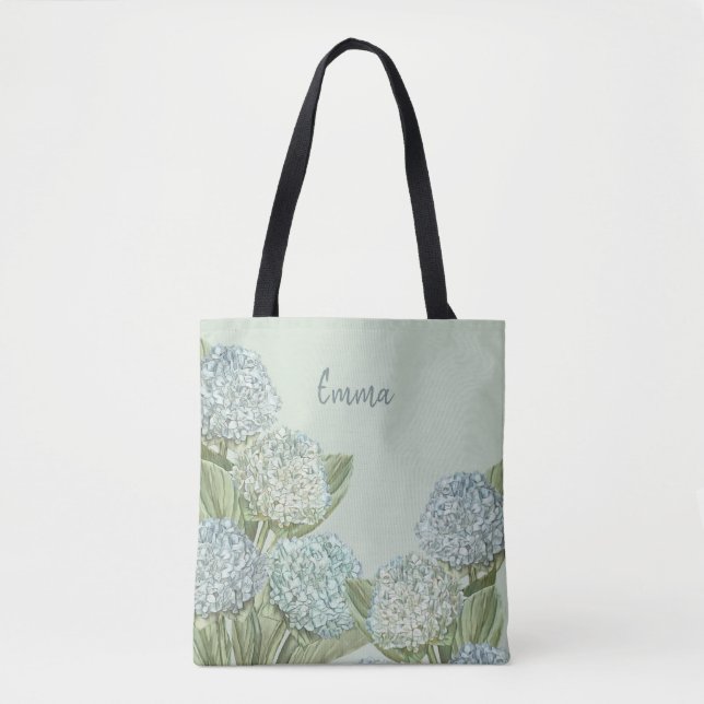 Blaues Hydrangea/Sage Green Tasche (Vorderseite)