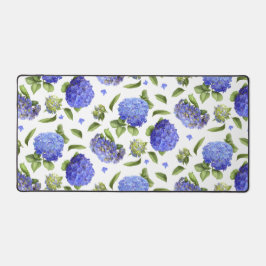 Blaues Hydrangeas florales botanisches Kunstmuster Schreibtischunterlage