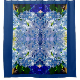 Blaues Hydrangeas-Muster Duschvorhang