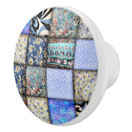 Blaues Imitat-Patchwork-Quiltmuster Keramikknauf