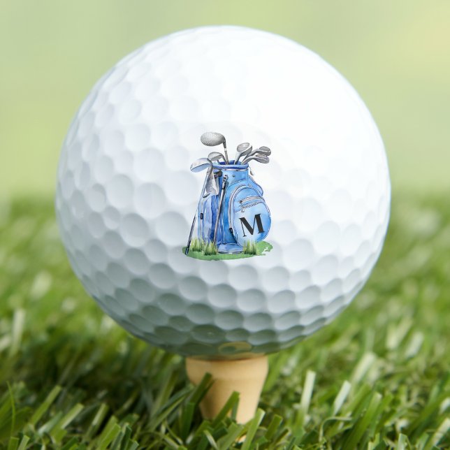Blaues Initial-Monogramm Golfball (Blue Initial Monogram Golf Balls)