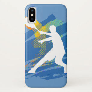 Blaues iphone Fallgeschenk mit Tennisspieler für title_seo2