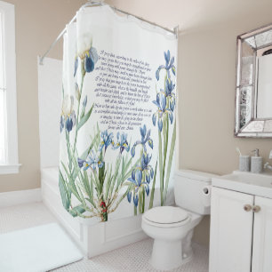 Blaues Iris-Blumen-Gebets-Blumenduschvorhang Duschvorhang