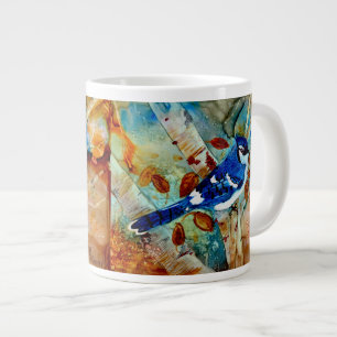 Blaues Jay im Baum Jumbo-Tasse