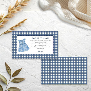 Blaues Jeans-Kleid Gingham-Mädchen-Bücher für Baby Begleitkarte
