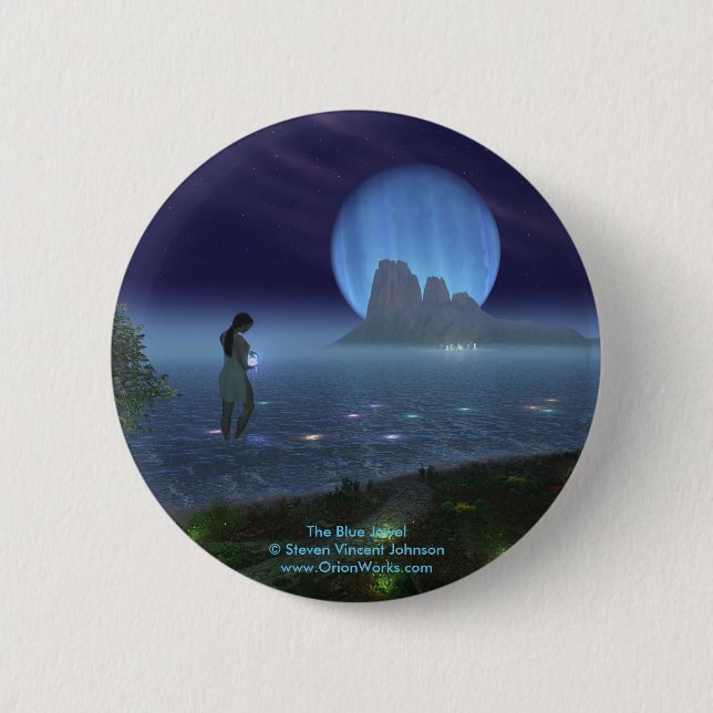 Blaues Juwel, das blaue Juwel Steven Vincent John… Button (Vorderseite)