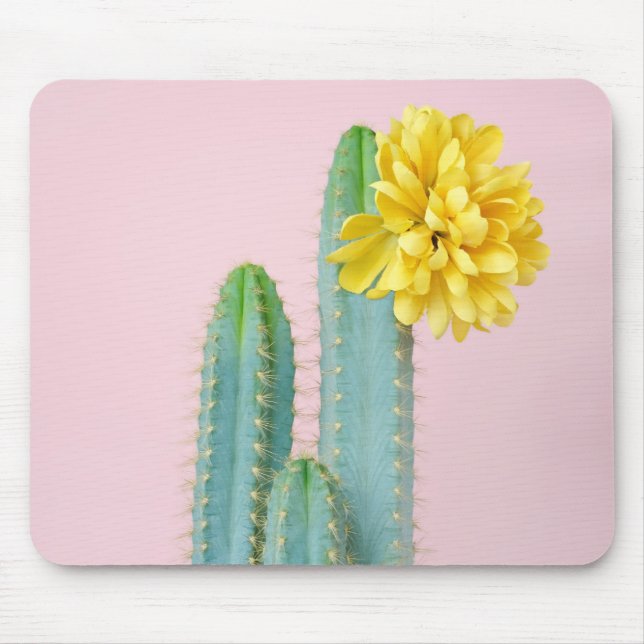 Blaues Kaktus-Trio Mousepad (Vorne)