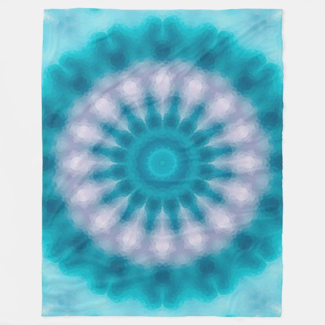 Blaues Kaleidoskop Fleecedecke (Vorderseite)