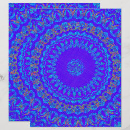 Blaues Kaleidoskop-Schreibpapier 2-seitige Seite