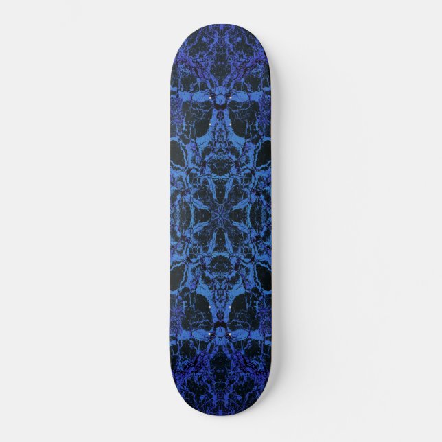 Blaues Kaleidoskop Skateboard (Vorderseite)