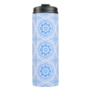 Blaues Kaleidoskopmuster Thermosbecher