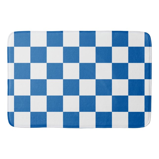 Blaues kariertes badematte (Vorderseite)