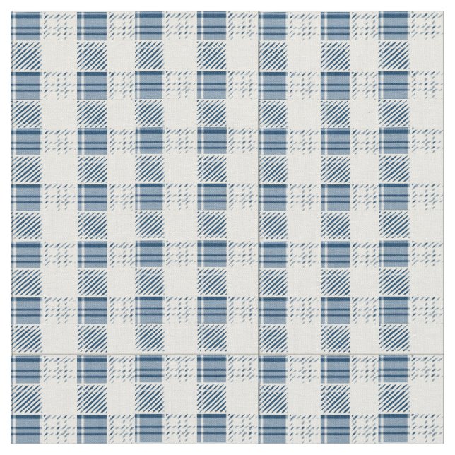 Blaues Kariertes Gewebe Stoff (Nahaufnahme)