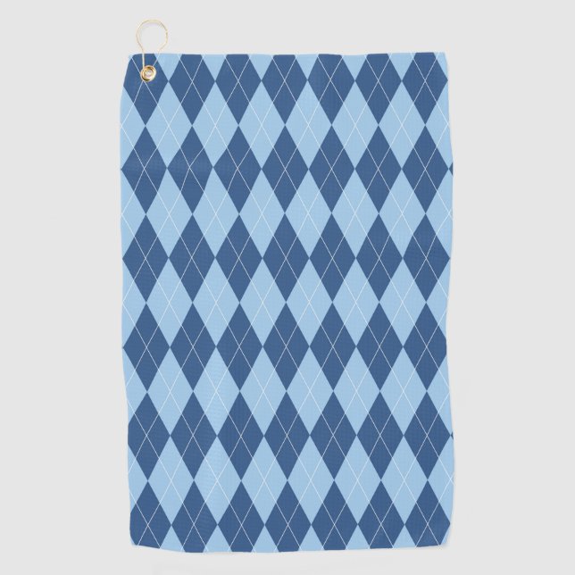 Blaues kariertes golfhandtuch (Vorderseite)