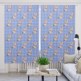 Blaues Kariertes Kinderzimmer Art - Bunny 50" x 84