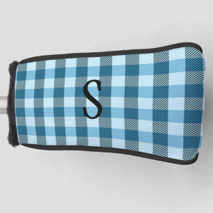 Blaues Kariertes Monogramm Golf Headcover