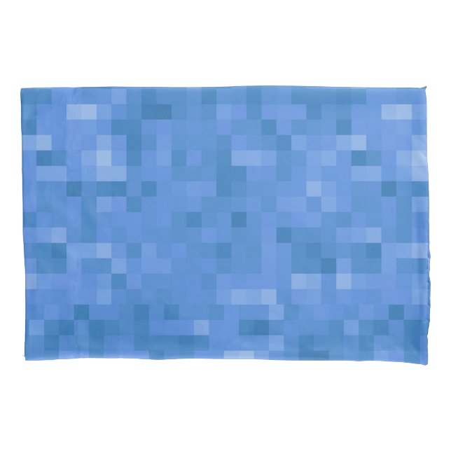 Blaues Kariertes Muster Kissenbezug (Vorderseite)