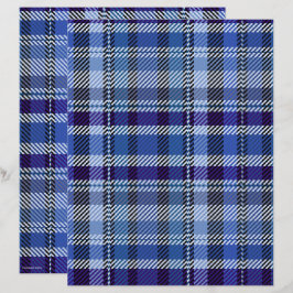 Blaues Karopapier für Scrapbooking, doppelseitig