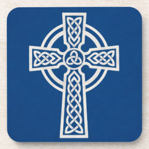 Blaues keltisches Kreuz Getränkeuntersetzer