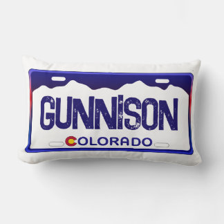 Blaues Kennzeichen des Gunnison Colorado Lendenkissen