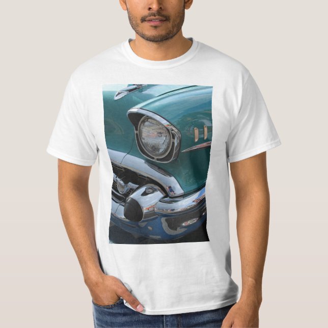 Blaues klassisches Auto T-Shirt (Vorderseite)