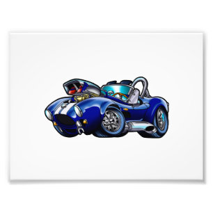 Blaues klassisches Muskelauto Hintergrundfarbe Fotodruck