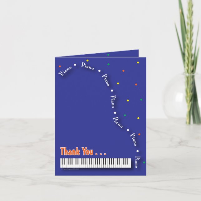 Blaues Klavier danken Ihnen zu kardieren Dankeskarte (Vorderseite)