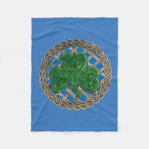 Blaues Kleeblatt auf keltischen Knochen Fleece Bla