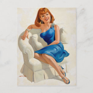 Blaues Kleid Postkarte